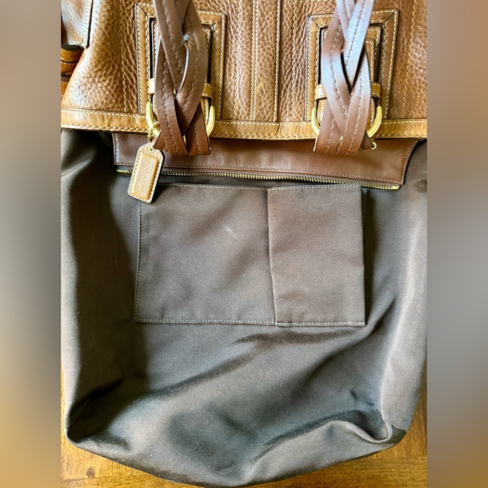 Coach Mia SoHo Tobacco Leather Tote Braided Straps Y2K 2006 - Picture 13 of 15